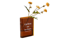 Plastic Clear Book Vase for Flowers Bookshelf Vase Decoration