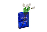 Plastic Clear Book Vase for Flowers Bookshelf Vase Decoration