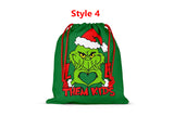 Grinch Drawstring Bags Christmas Candy Bag Gift Bag Xmas Party Storage Pouches