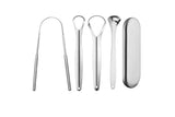 4Pcs Stainless Steel Tongue Scraper Set