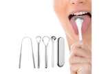 4Pcs Stainless Steel Tongue Scraper Set