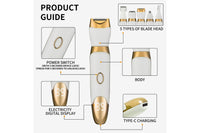 5-in-1 Rechargeable Electric Shaver with LED Display