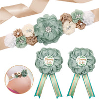 Maternity Sash and Corsage Set Mom to Be Daddy to Be