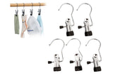 5 PCS Stainless Steel Metal Hanging Hook Clips for Closet