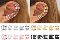 5 Set Unisex Hollow Conch Clip-On Earrings Non-Piercing Ear Clips