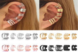 5 Set Unisex Hollow Conch Clip-On Earrings Non-Piercing Ear Clips