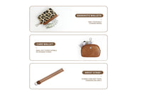 Mini Dual Pouch Wallet Wristlet Wallet for Women PU Leather  Purse