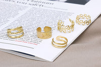 5 Set Unisex Hollow Conch Clip-On Earrings Non-Piercing Ear Clips