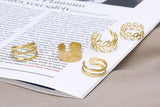 5 Set Unisex Hollow Conch Clip-On Earrings Non-Piercing Ear Clips