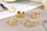 5 Set Unisex Hollow Conch Clip-On Earrings Non-Piercing Ear Clips