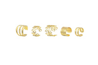 5 Set Unisex Hollow Conch Clip-On Earrings Non-Piercing Ear Clips