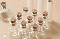 50 Pieces Mini Jars with Cork Stoppers Tiny Cork Glass Bottles Small Wishing