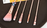 5-Piece Stitch Inspired Makeup Brushes Set with Drawstring Bag