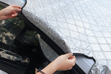 Car Windshield Snow Cover Protector with Magnetic Edges and Reflection Strips