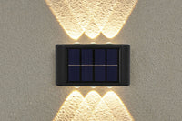 6 LED Solar Wall Light for Outdoor Fence Convex Lens Design