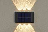 6 LED Solar Wall Light for Outdoor Fence Convex Lens Design