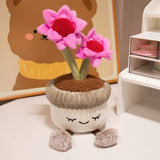 Emotional Support Toy with Expression and Plush Stuffed Potted Plant Ornament