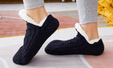 V Cut Faux Shearling Slipper Socks Non Slip Indoor Winter Socks