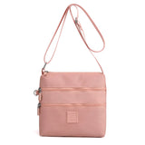 Three-Pocket Splash-Proof Nylon Crossbody Bag