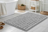Chenille Fabric Bathroom Rugs Mat With Non Slip Rubber Backing