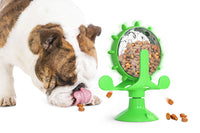 Interactive Pet Treats Dispenser Toy 360 Degrees Rotating Windmill Toy Slow Pet Feeder