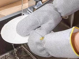 5 Pairs Kitchen Dishwashing Gloves Kitchen Wire Scrub Gloves Cleaning Gloves