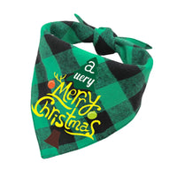 4Pcs Christmas Plaid Printed Pet Dog Bandana Triangle Bibs Pets Scarf Pets Cats Costume Accessories