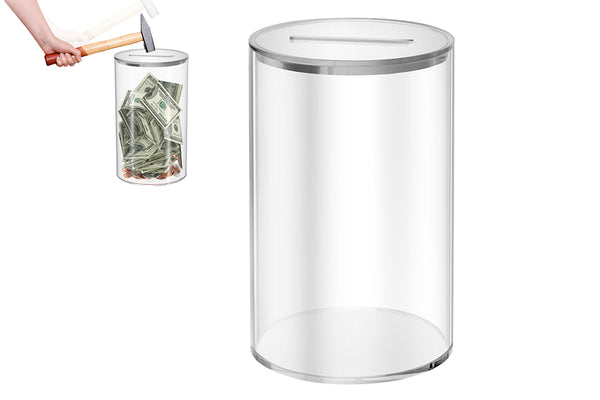 Acrylic Rounded Money Saving Jar Openable Savings Bank