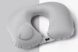 Press Type Inflatable U Shaped Travel Neck Pillow Car Flight Head Rest Cushion