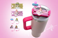 6-Piece Taylor Swift Inspired Straw Covers and Nameplates for Stanley Tumbler Cup