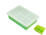 Silicone Ice Tray Mold with Lid Makes 6 Large Cubes