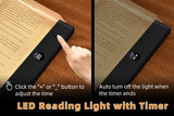 Transparent LED Flat Book Light Reading Lamp with Timer
