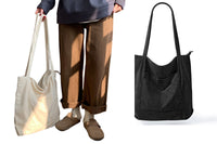Trendy Corduroy Tote Bag Hobo Bag for Teen Girls Students