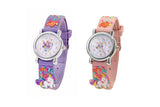 Kids 3D Unicorn Quartz Watch with Ceramic Bead Bracelet Set