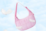 Small Puffer Crescent Shoulder Bag for Women