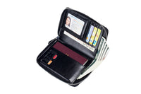 Travel Wallet Genuine Leather Card Holder Wallet with Zipper