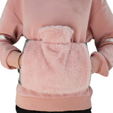 Wearable Hot Water Bottle with Furry Cover Waist Belt