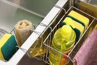 Stainless Steel Kitchen Sponge Holder Sink Hanging Storage Basket Rack