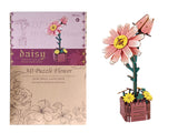 DIY Wooden Flower Bouquet 3D Puzzle Craft Kit for Handmade Decoration