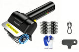 Cordless Electric Grill Brush Set BBQ Cleaner with 2 Replacement Brush Heads