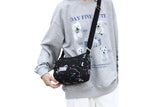 Women's Graffiti Print Zip Pocket Crossbody Bag Shoulder Bag Travel Messenger Bag