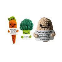 3Pcs Mini Crochet Doll with Positive Card