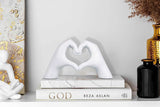 Heart Hands Statue Love Finger Decorations for Living Room Bedroom Bookshelf