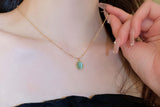 Collarbone Chain Dainty Oval Pendant Necklace