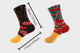 3Pcs Creative Hamburger Shaped Long Crew Socks Paper Box