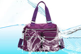Multi-Pocket Nylon Tote Bag with Adjustable Shoulder Strap Crossbody Handbag Travel Bag