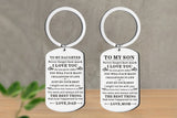 Inspirational Keychain to My Son Daughter Gifts from Mom Dad