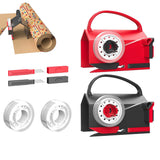 2-Pack Wrapping Paper Cutter and Tape Dispenser Dual-Use for Holiday Gift Wrap