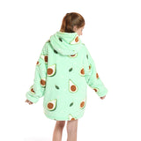 Oversized Wearable Blanket Sherpa Fleece Hoodie Sweatshirt Blanket