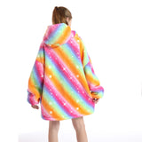 Oversized Wearable Blanket Sherpa Fleece Hoodie Sweatshirt Blanket